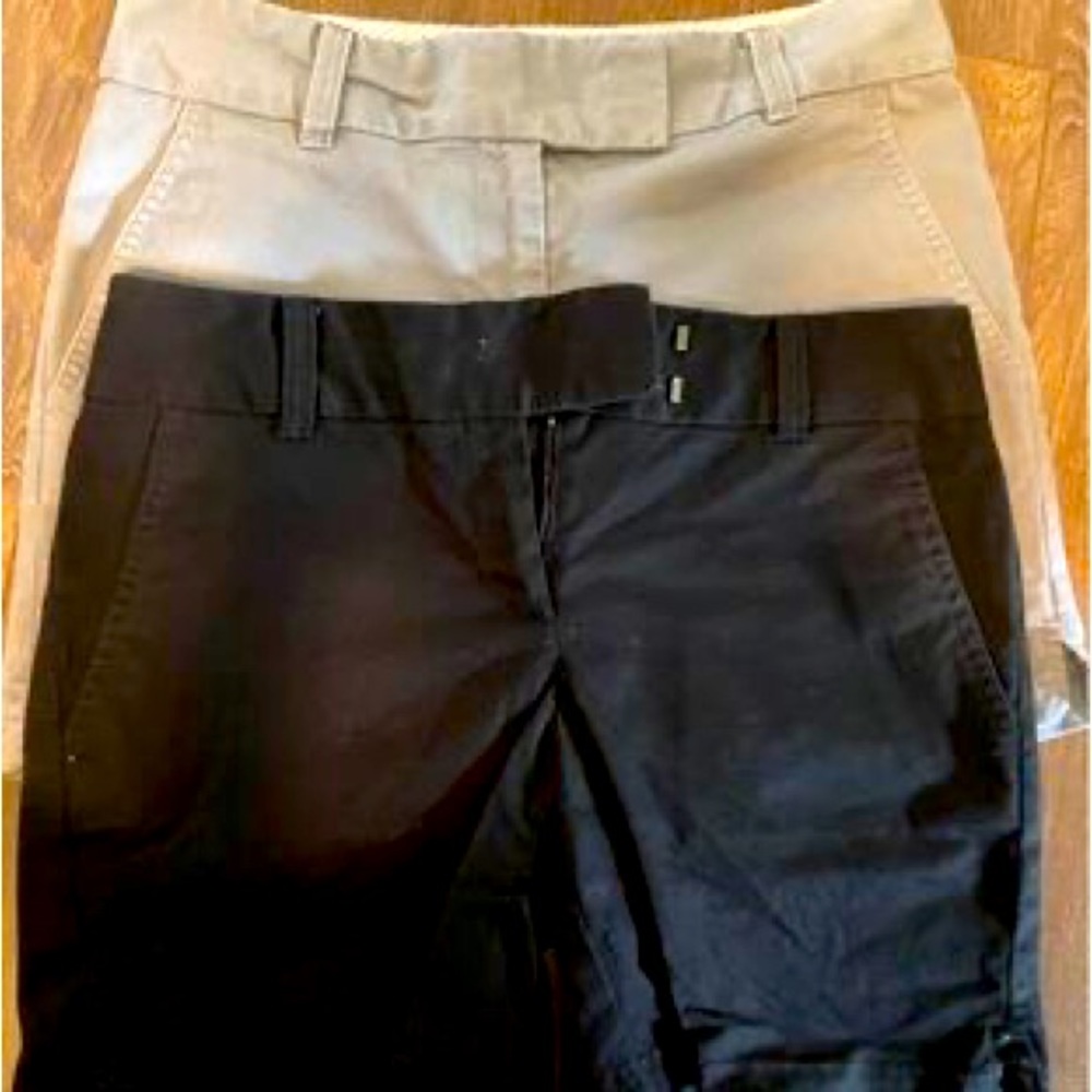Loft Anne Taylor Rivera Shorts Black and Gray sz 0 Small 2 pairs!